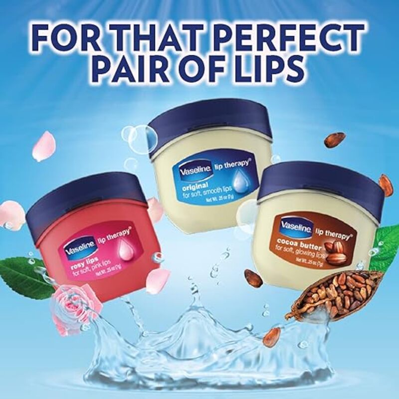 Vaseline Lip Therapy Rosy Lips Balm Pink, 2 x 0.25 Oz (7gm)